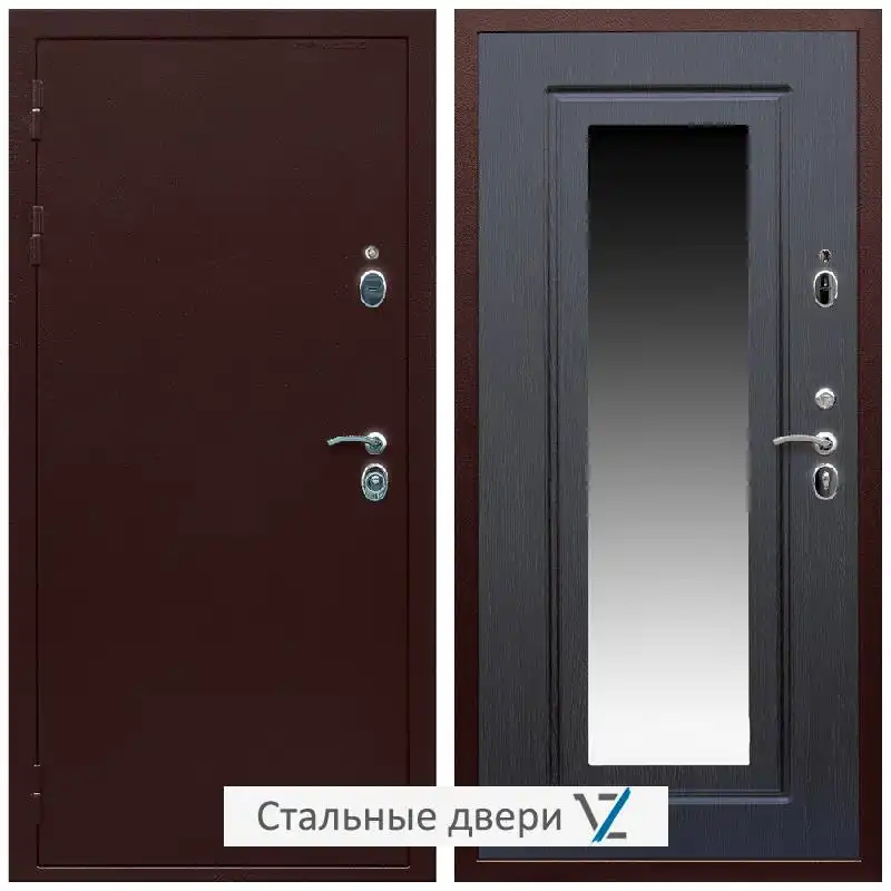 Дверь входная металлическая железная VZ Люкс Антик медь / ФЛЗ-120 Венге в квартиру с повышенной прочностью