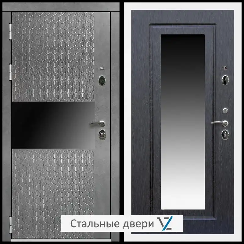Дверь входная металлическая VZ Престиж Белая шагрень Штукатурка графит / ФЛЗ-120 Венге