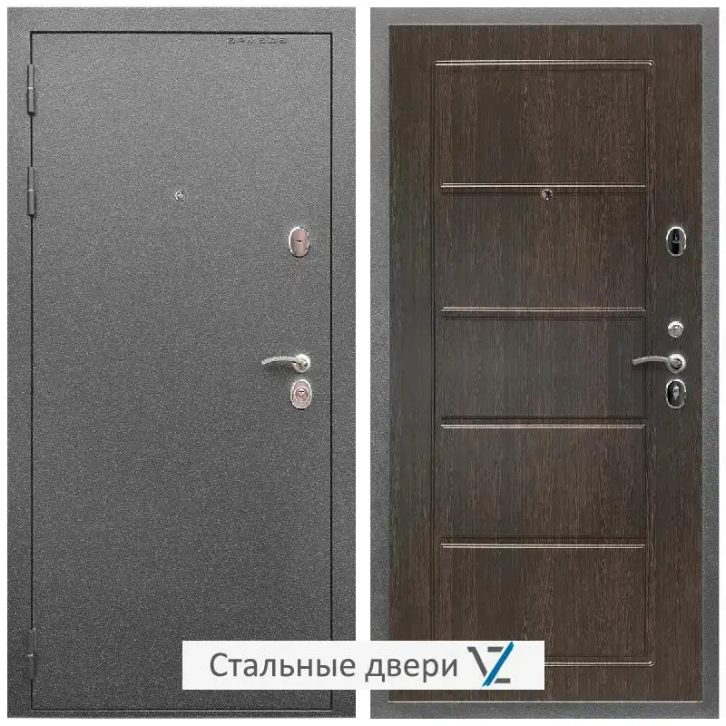 Дверь входная металлическая VZ Оптима Антик серебро / ФЛ-39 Венге