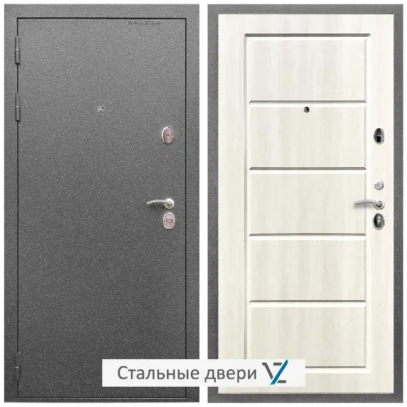 Дверь входная металлическая VZ Оптима Антик серебро / ФЛ-39 Венге светлый