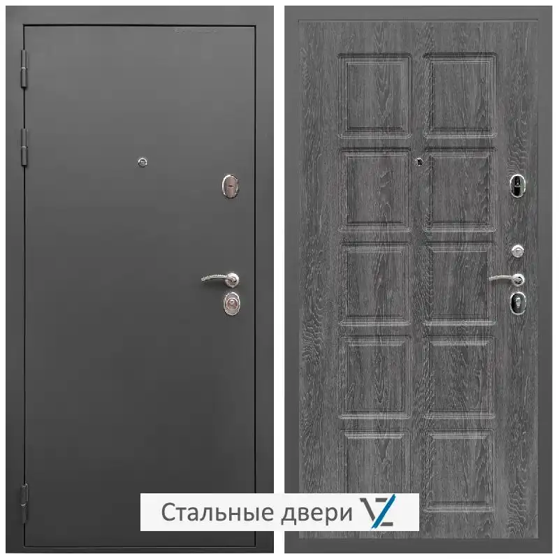 Дверь входная металлическая VZ Гарант / ФЛ-38 Дуб Филадельфия графит