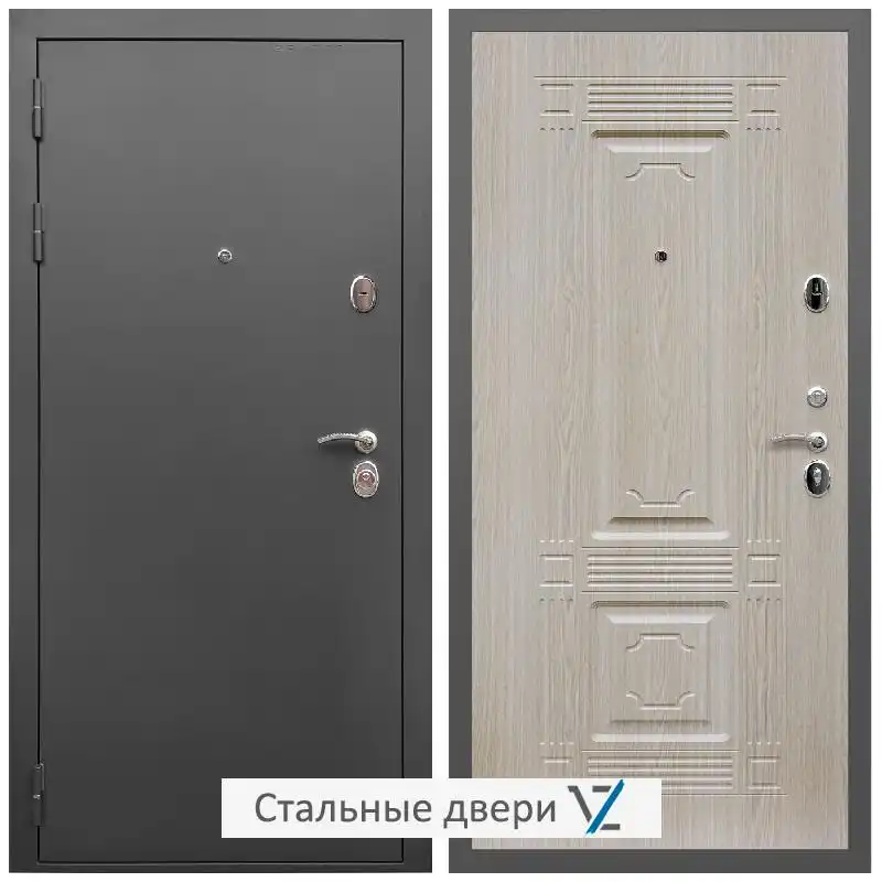 Дверь входная металлическая VZ Гарант / ФЛ-2 Дуб белёный